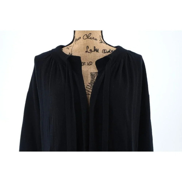 BCBG Maxazria Open Cardigan Womens Small Black Merino Wool Cashmere Tie Sweater - Picture 5 of 8